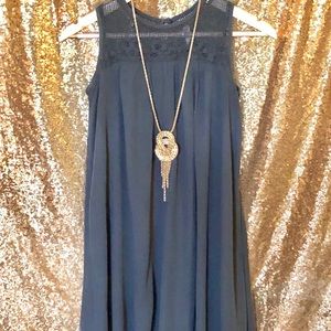 Perfect Gray Sleeveless Dress with Crochet Details